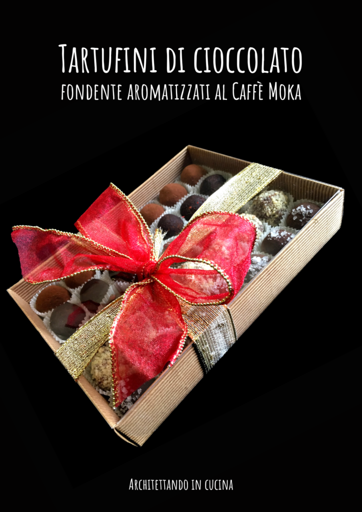 Tartufini di cioccolato fondente aromatizzati al Caffè Moka