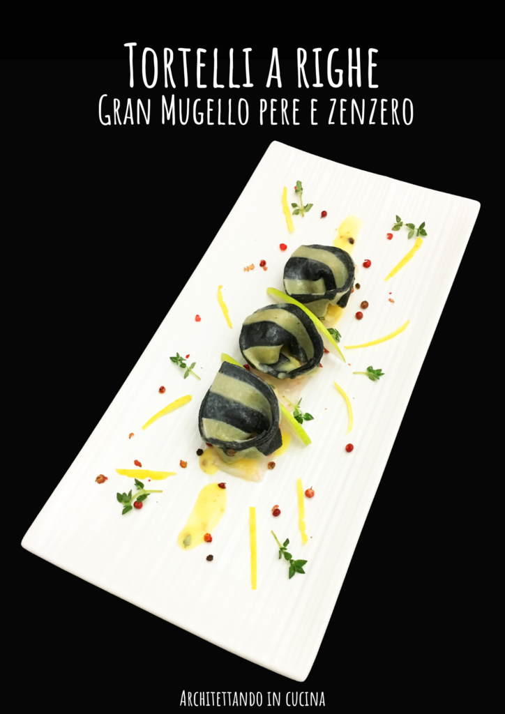 Tortelli a righe con Gran Mugello pere e zenzero